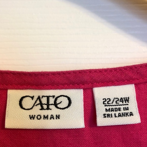 Size 22/24 CATO Linen/Cotten sleeveless blouse - Picture 3 of 3